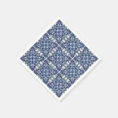 Mittelmeer-Fliesen, Portugiesisch, Azulejo, Majoli Serviette (Ecke)