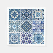 Mittelmeer-Fliesen, Portugiesisch, Azulejo, Majoli Serviette (Vorderseite)