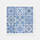 Mittelmeer-Fliesen, Portugiesisch, Azulejo, Majoli Serviette (Vorderseite)