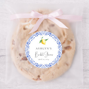 Mittelmeer Fliesen Zitrone Junggesellinnenabschied Runder Aufkleber