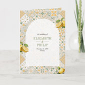 Mittelmeer-Fliesen-Zitronenbaum Hochzeit Alles in  Einladung (Vorderseite)