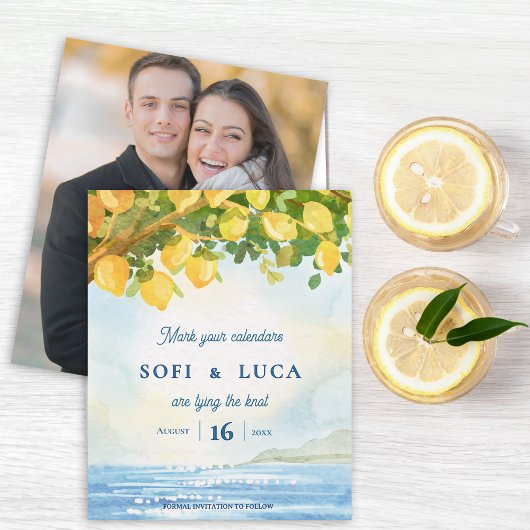 Mittelmeer-Foto-Küstenhochzeit - Save the Date