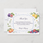 Mittelmeer-Frucht-Blumen-Design Dankeskarte (Vorderseite)