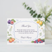 Mittelmeer-Frucht-Blumen-Design Dankeskarte (Stehend Vorderseite)