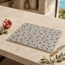 Mittelmeer-Granatapfel-Mosaik-Glas-Schneidebrett B