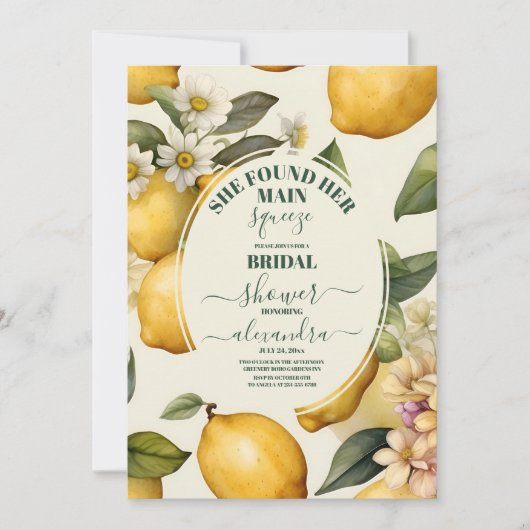 Mittelmeer Hauptplatz Lemon Brautparty Einladung (Vorderseite)