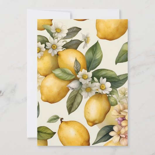 Mittelmeer Hauptplatz Lemon Brautparty Einladung (Rückseite)