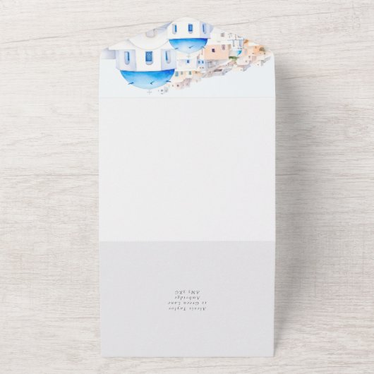 Mittelmeer-Hochzeit in Urlaubsort All In One Einladung (Außenbereich)