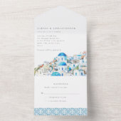 Mittelmeer-Hochzeit in Urlaubsort All In One Einladung (Innen Boden)