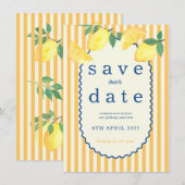 Mittelmeer-Hochzeit mit Zitrone - Save-the-Date Save The Date (Vorne/Hinten)