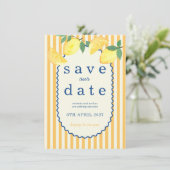 Mittelmeer-Hochzeit mit Zitrone - Save-the-Date Save The Date (Stehend Vorderseite)