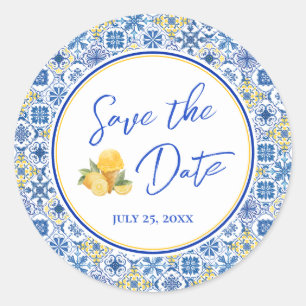 Mittelmeer-Hochzeit Save The Date-Umschlag-Siegel Runder Aufkleber