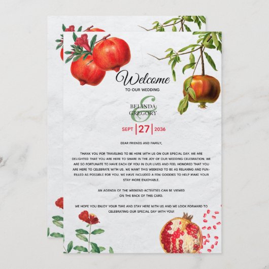 Mittelmeer-Hochzeitsreise mit Granatapfel Programm (Vorne/Hinten)