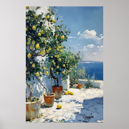 Mittelmeer-Impressionismus mit Zitronen Poster (Vorne)