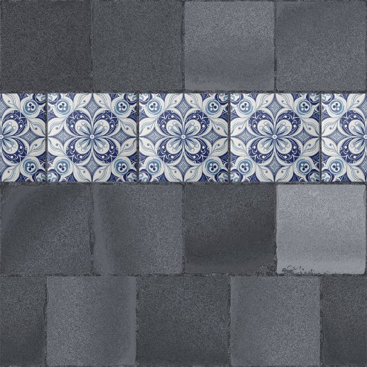 Mittelmeer Inspiration Blau Blütengeometrie Fliese