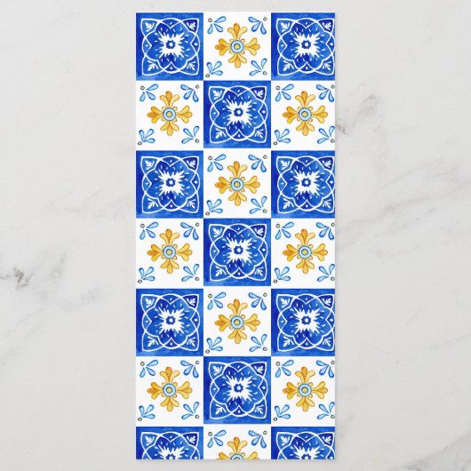 Mittelmeer-Italien Brautparty Floral Lemon Menükarte (Rückseite)