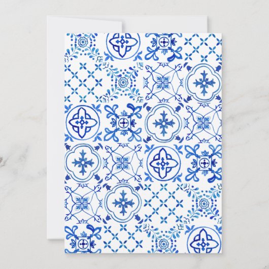 Mittelmeer Italien Tiles Lemon Brautparty Einladung (Rückseite)