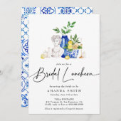 Mittelmeer Italien Tiles Lemon Bridal Luncheon Einladung (Vorne/Hinten)