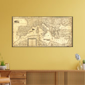 Mittelmeer-Karte von Guillaume Sanson (1680) Leinwanddruck (Insitu (Wohnzimmer))