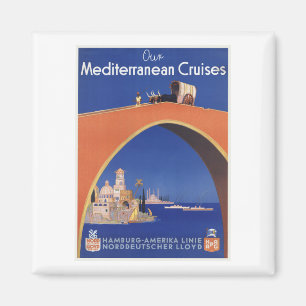 Mittelmeer-Kreuzfahrtschifflinie Vintage-Reisen Magnet