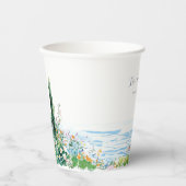 Mittelmeer-Küsten-Café-Papierbecher Pappbecher (Vorderseite)