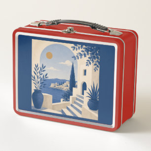 Mittelmeer-Küstenbogen Navy Blau Lunchbox