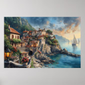 Mittelmeer-Küstenortplakat Poster (Vorne)