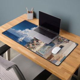 Mittelmeer-Küstenrose & Segelboot-Schreibtischunte Schreibtischunterlage