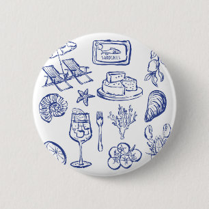 Mittelmeer-Lebensumriss Button
