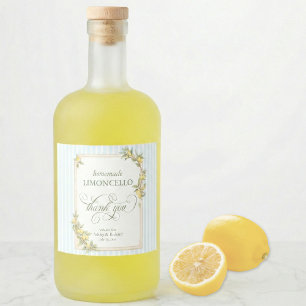 Mittelmeer-Limoncello-Hochzeits-Limoncello Alkoholflaschenetikett