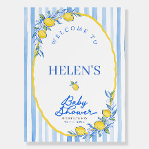 Mittelmeer-Limonen-Baby-Shower-Willkommensschild