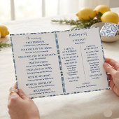 Mittelmeer-Limonen-blaue Fliesen-Hochzeitsprogramm Programm