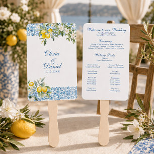 Mittelmeer-Limonien-Hochzeitsprogramm-Fächer Fächer