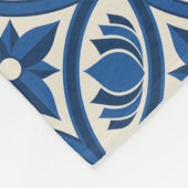 Mittelmeer Lotus Tile Muster - Der weiße Lotus Fleecedecke (Ecke)