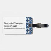 Mittelmeer Lotus Tile Muster - Der weiße Lotus Gepäckanhänger (Rückseite horizontal)