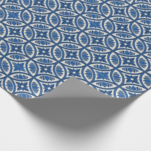 Mittelmeer Lotus Tile Muster - Der weiße Lotus Geschenkpapier (Ecke)
