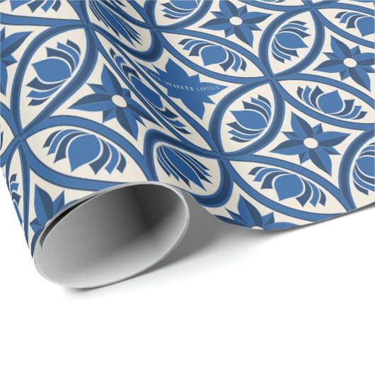 Mittelmeer Lotus Tile Muster - Der weiße Lotus Geschenkpapier (Rolleneckpunkt)