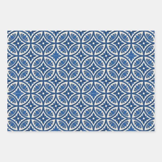 Mittelmeer Lotus Tile Muster - Der weiße Lotus Geschenkpapier Set (Vorderseite 3)
