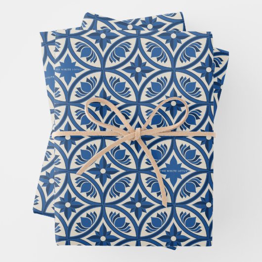 Mittelmeer Lotus Tile Muster - Der weiße Lotus Geschenkpapier Set (Beispiel)