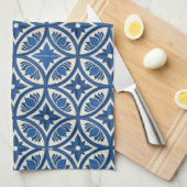 Mittelmeer Lotus Tile Muster - Der weiße Lotus Geschirrtuch (Viertel Falte)