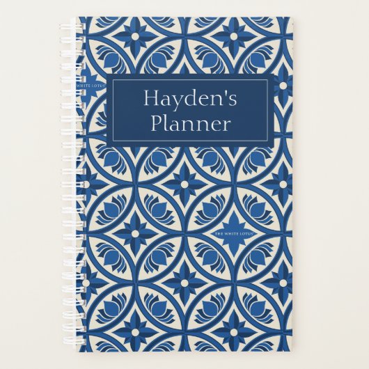 Mittelmeer Lotus Tile Muster - Der weiße Lotus Planer (Vorderseite)