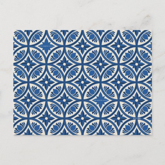 Mittelmeer Lotus Tile Muster - Der weiße Lotus Postkarte (Vorderseite)