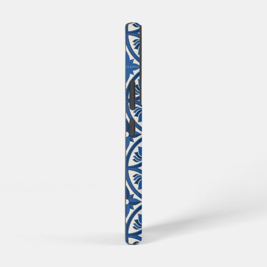 Mittelmeer Lotus Tile Muster - Der weiße Lotus Samsung Galaxy Hülle (Rechte Seite)