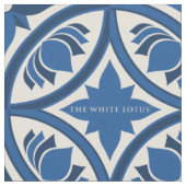 Mittelmeer Lotus Tile Muster - Der weiße Lotus Stoff (Nahaufnahme)