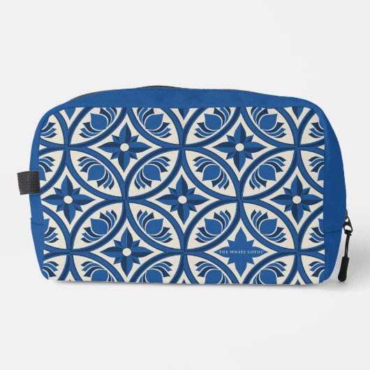Mittelmeer Lotus Tile Muster - Der weiße Lotus Waschbeutel (Vorderseite)