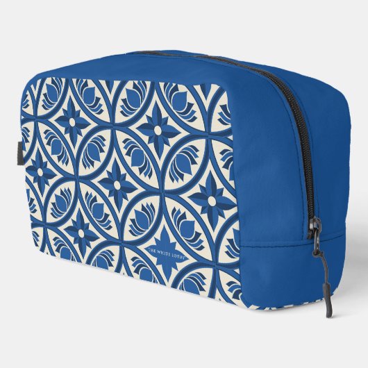 Mittelmeer Lotus Tile Muster - Der weiße Lotus Waschbeutel (Rechte Ecke)