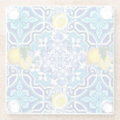 Mittelmeer, Majolika, Fliesen, Zitronen, Zitrusfrü Glasuntersetzer (Rückseite)