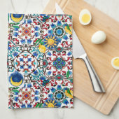 Mittelmeer, Marokko, Mosaik, Zitronenkunst Geschirrtuch (Viertel Falte)