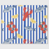 Mittelmeer-Meeresfrüchte-Markt-Muster (2) Geschenkpapier (Flach)