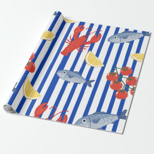Mittelmeer-Meeresfrüchte-Markt-Muster (2) Geschenkpapier